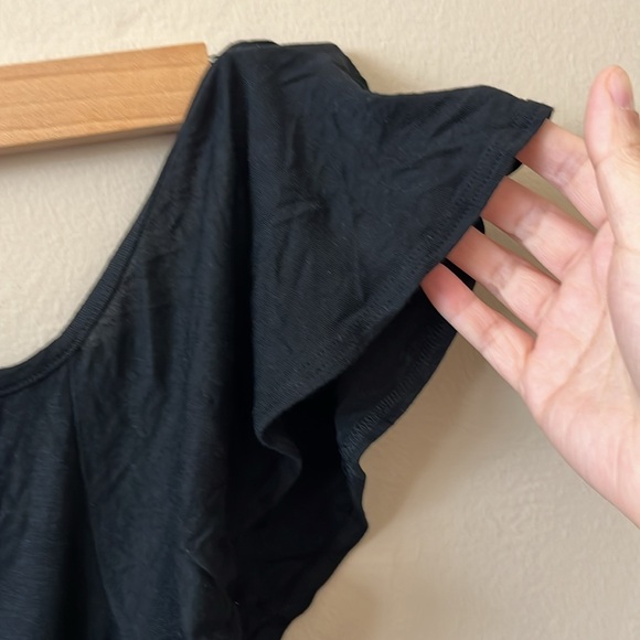 Wet Seal Black One Shoulder Lace Cut Out Top S - Picture 3 of 8